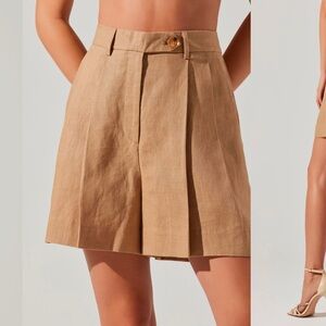 ASTR the label Preston Linen Pleated Shorts NWT